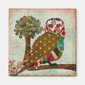 Íman Magneta Floral de rosa Owl