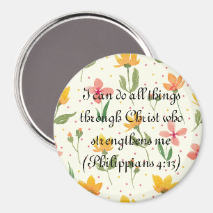 Íman Magneta Floral Personalizada - Bíblia Verso