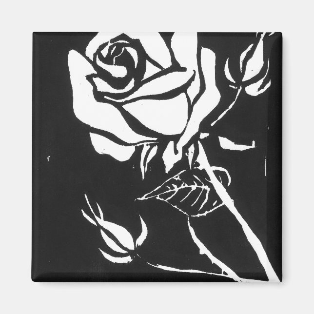 Íman Magneta Floral "Rosa Alba" (Frente)