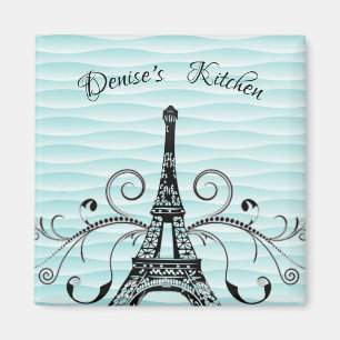 Íman Magneta Flourish em Torre Eiffel Teal