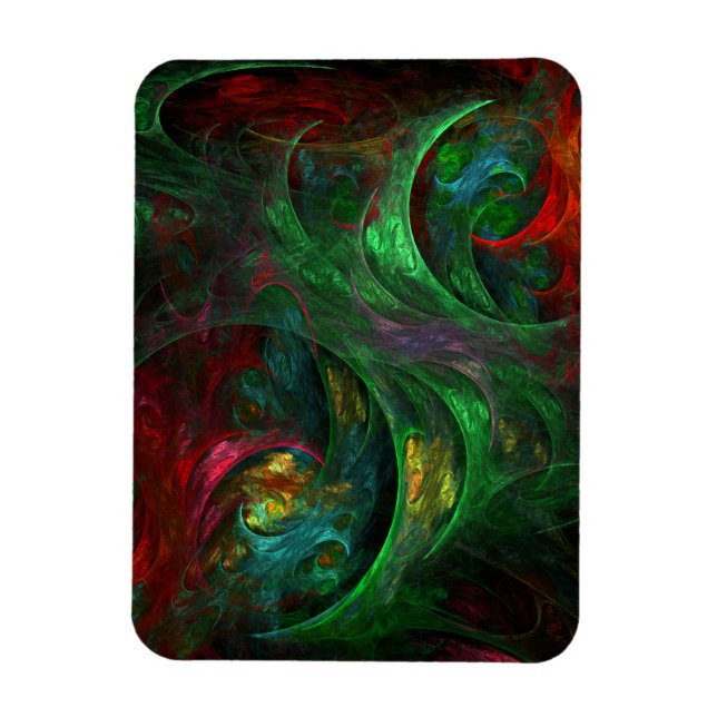 Íman Magneta Gênesis de Abstrato Verde Premium (Vertical)