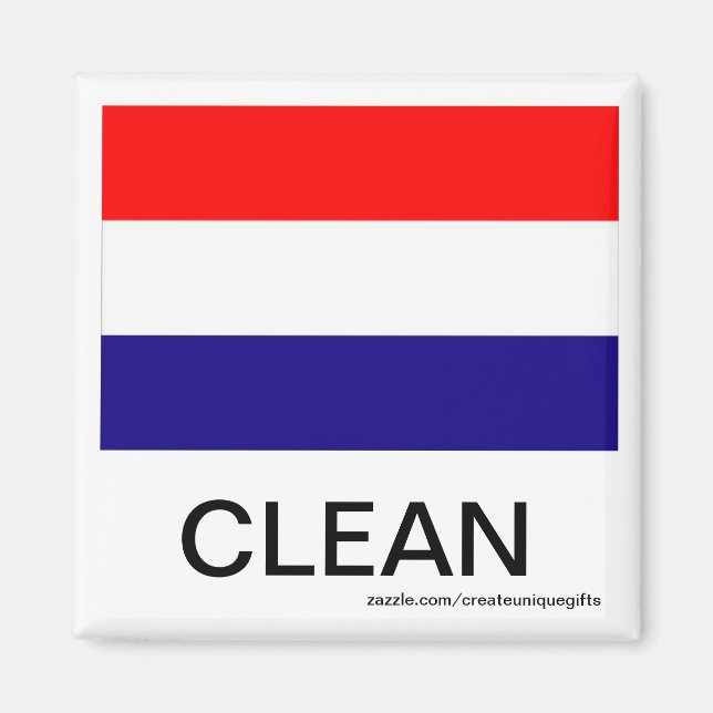 Íman Magneta Hollang Flag Clean Dishwasher (Frente)