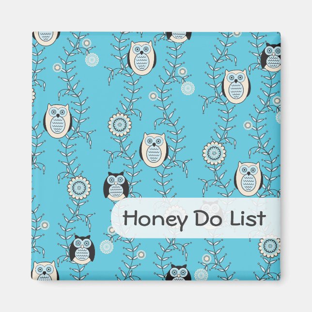 Íman Magneta "Honey Do" das Corujas Modernas (Frente)