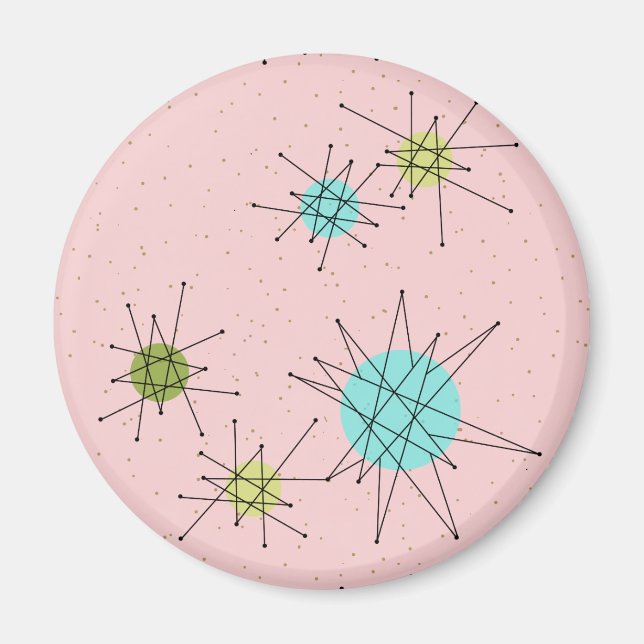 Íman Magneta Icônica de Impulsos Atômicos Rosa (Frente)