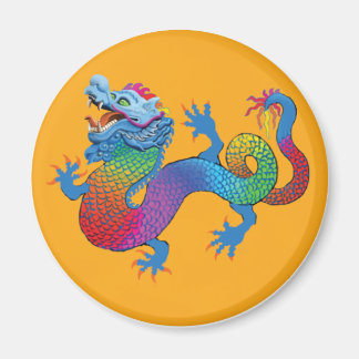 Íman Magneta Laranja com Dragão Colorido