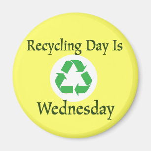 Íman Magneta Lembrete de Quarta-feira de reciclagem