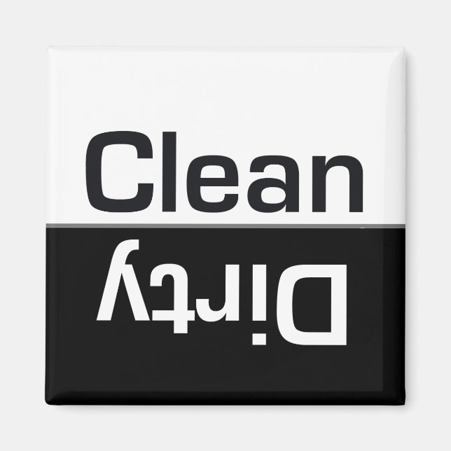 Íman Magneta limpa de lava-louça preta e branca (Frente)