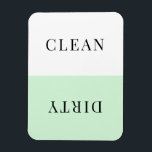 Íman Magneta limpa de louça verde pastel mínimo<br><div class="desc">Mínimo de máquina de lavar louça verde pastel limpa ou imã suja para indicar pratos na cozinha da casa.</div>