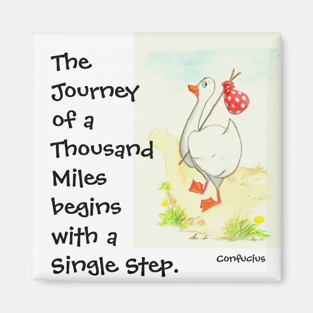 Íman Magneta motivacional 'Ganso' com citação de Confúc (Frente)