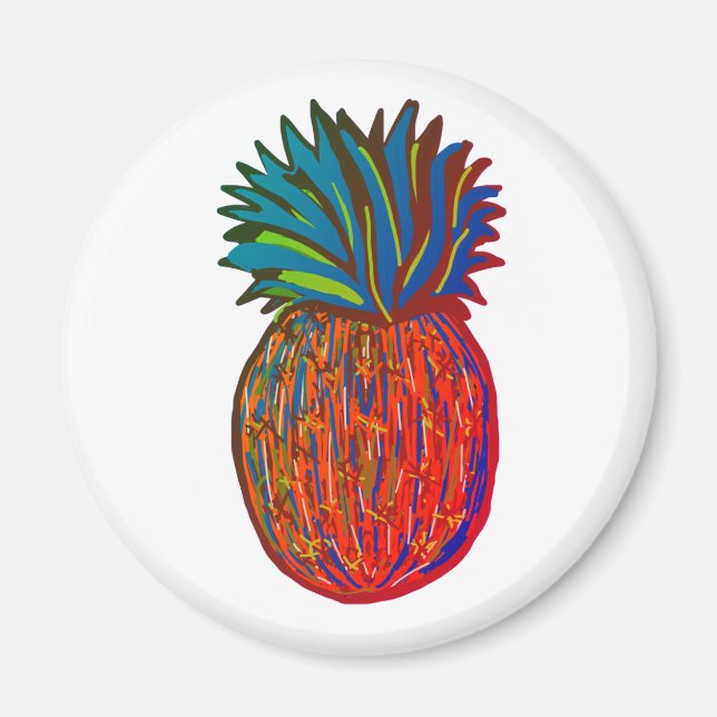 Íman Magneta Padrão De Pinaapple, De 2 ¼ Polegadas (Frente)