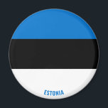 Íman Magneta Patriótica de Encantamento de Bandeiras da<br><div class="desc">O Patriótico Magneta de Encantamento de Bandeiras da Estônia, com a bandeira da Estônia colocada por todo o ímã. O nome do país é sutilmente integrado no design na parte inferior. O texto é totalmente personalizável usando o recurso "Personalizar!". Este belo Magnet da Estônia é o presente na moda para...</div>
