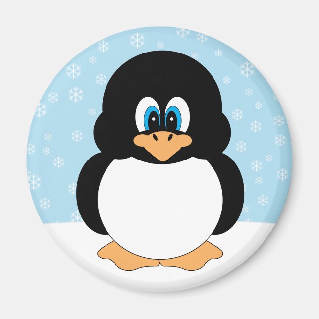 Íman Magneta Penguin Floco de Neve (Frente)