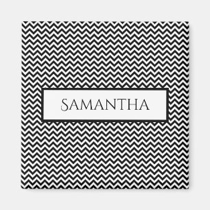Íman Magneta Personalizada Chevron Simples Preta