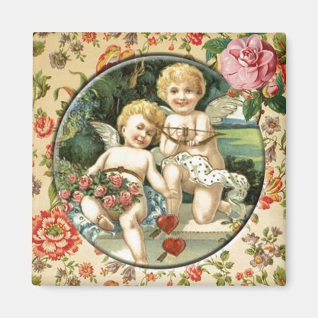 Íman Magneta Personalizada Cupid Vintage Joyful (Frente)