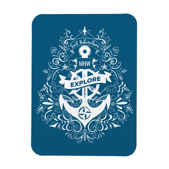 Íman Magneta personalizada de Âncora Decorativa (Vertical)