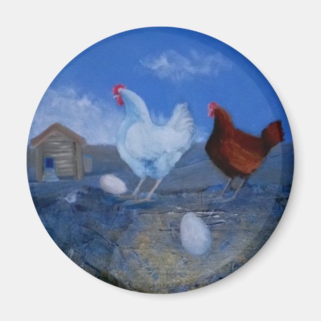 Íman Magneta Personalizada De Arte Cuecas/ Galinhas (Frente)