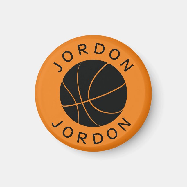 Íman Magneta personalizada de basquetebol com nome e co (Frente)