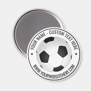 Íman Magneta personalizada de bola de futebol com texto