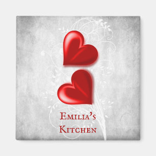 Íman Magneta Personalizada de Corações Vermelhos