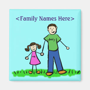 Íman Magneta Personalizada de Personalidade Pai e Filha