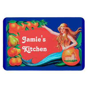 Íman Magneta personalizada de sereia e de cozinha de la