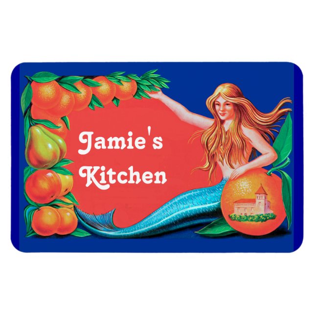 Íman Magneta personalizada de sereia e de cozinha de la (Horizontal)