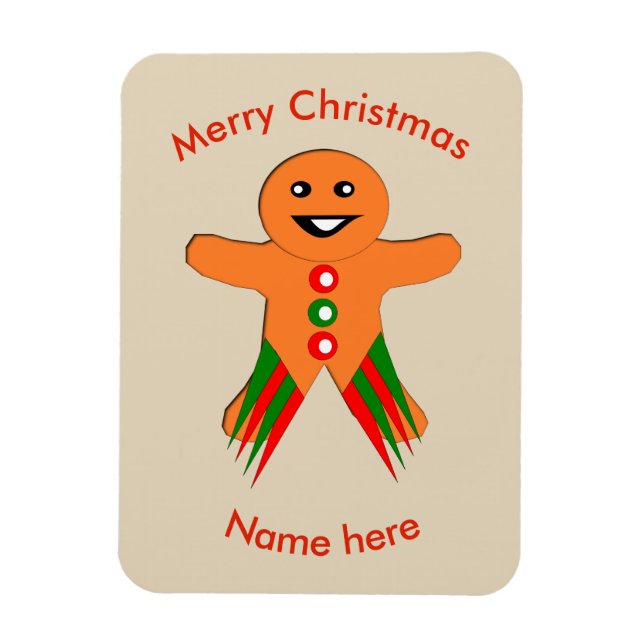 Íman Magneta personalizada do Gingercake Man (Vertical)