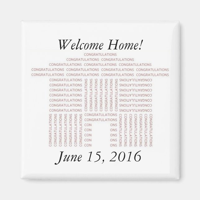 Íman Magneta Personalizada do Parabéns House (Frente)