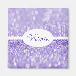 Íman Magneta Personalizada Glitter Roxo