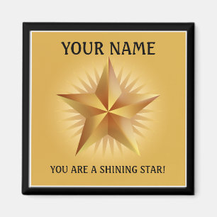 Íman Magneta Personalizada Shining Star Dourada