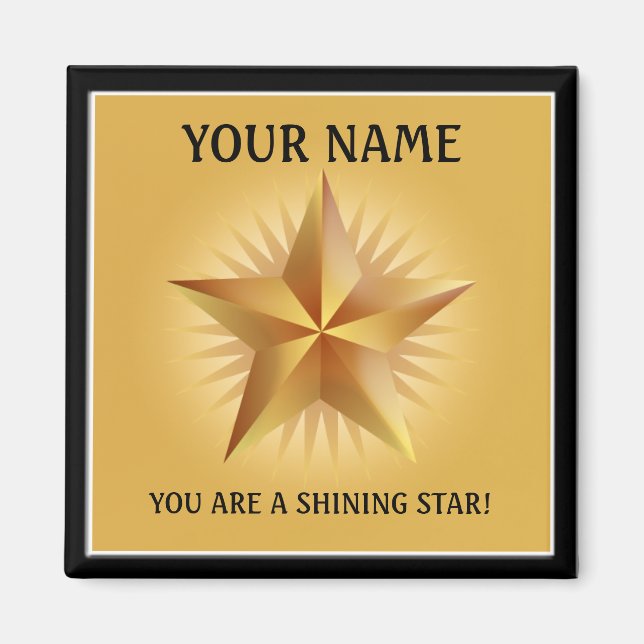 Íman Magneta Personalizada Shining Star Dourada (Frente)