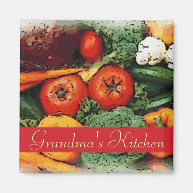 Íman Magneta personalizável de cozinha de arte vegetal (Frente)