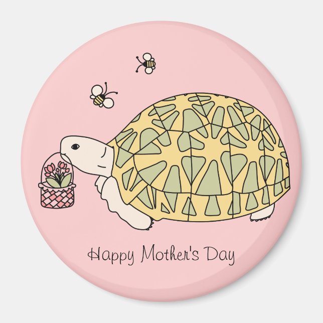 Íman Magneta personalizável de tartaruga no dia da mãe (Frente)