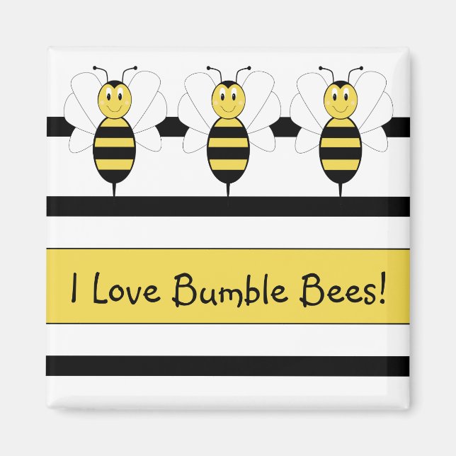 Íman Magneta personalizável do Bumble Bee sorridente (Frente)