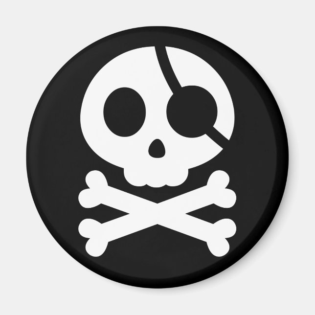 Íman Magneta Pirata Crânio e Crossbones (Frente)