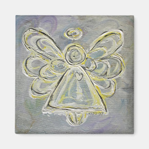 Íman Magneta prata e anjo branco