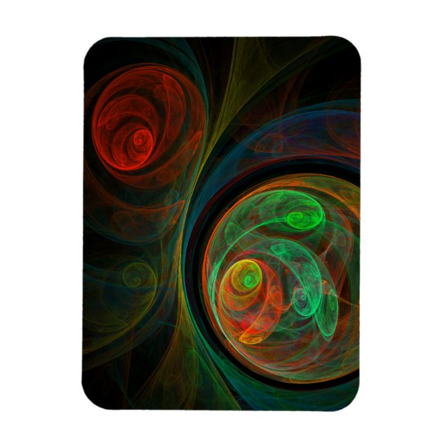 Íman Magneta Premium Abstrato Verde de Renascimento (Vertical)