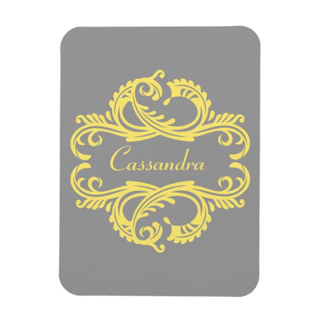 Íman Magneta Premium para Damasco Chic Amarelo (Vertical)