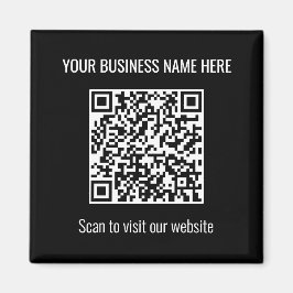 Íman Magneta Preta Quadrada de Código QR Moderno Simple