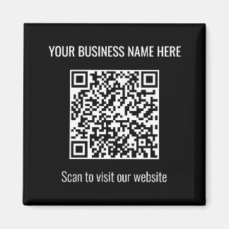 Íman Magneta Preta Quadrada de Código QR Moderno Simple