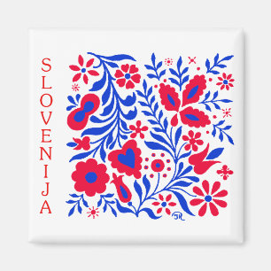 Íman Magneta quadrada com Motif Ornamental Esloveno