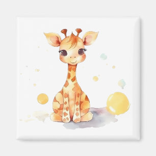 Íman Magneta Quadrada de Girafa de Bebê Bonita