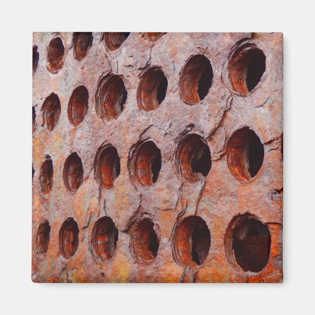 Íman Magneta quadrada de metal perfurada (Frente)