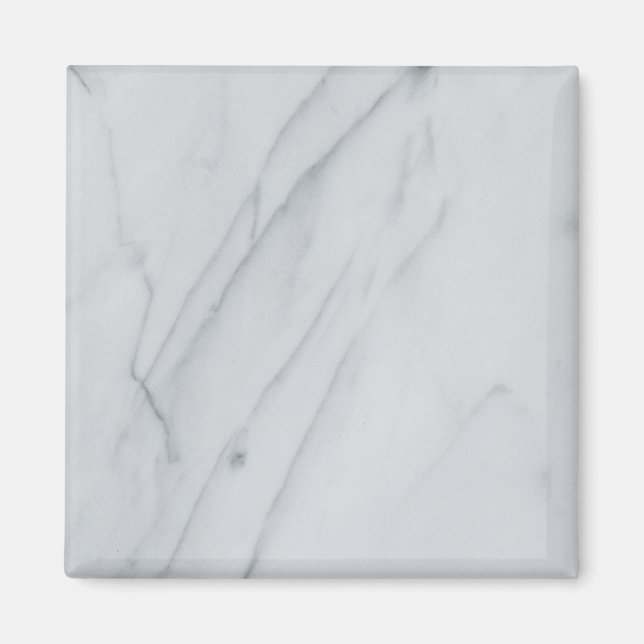 Íman Magneta Quadrada de Pedra Branco (Frente)