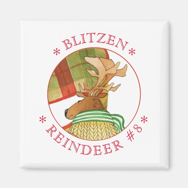 Íman Magneta quadrada de REINDEER AZEITADA (Frente)