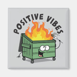 Íman Magneta Quadrada do Dumpster Vibes Positiva
