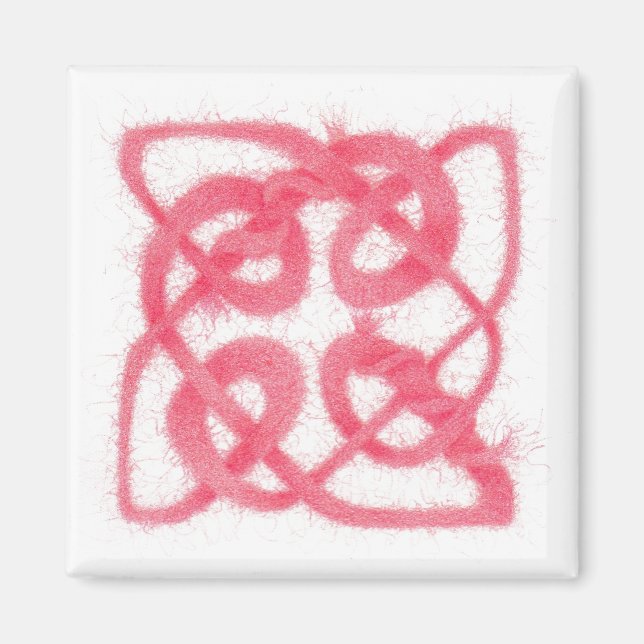 Íman Magneta quadrada do KNOT rosa CELTIC (Frente)