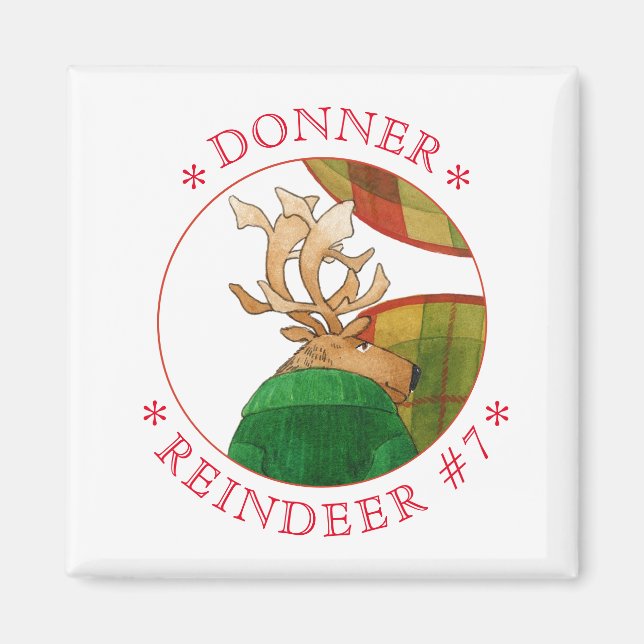 Íman Magneta quadrada DONNER REINDEER (Frente)