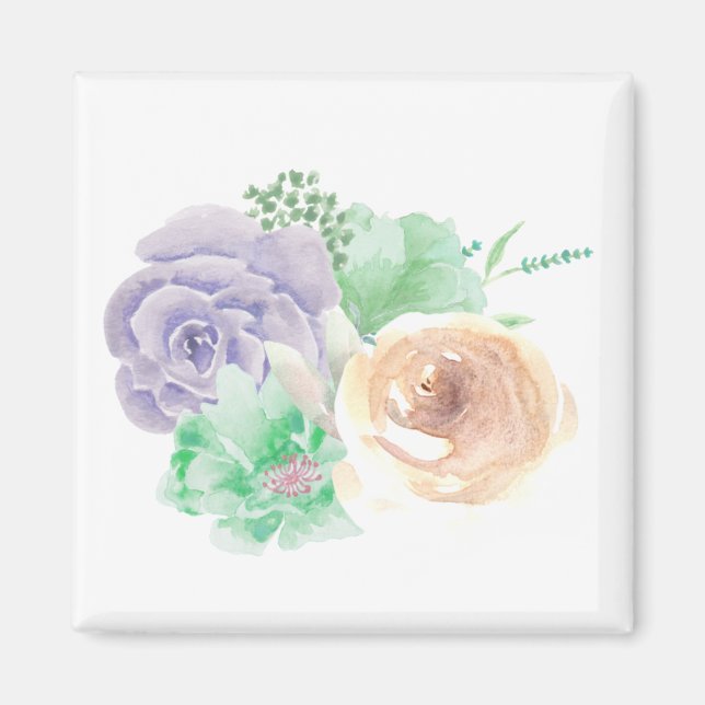 Íman Magneta Quadrada Floral (Frente)