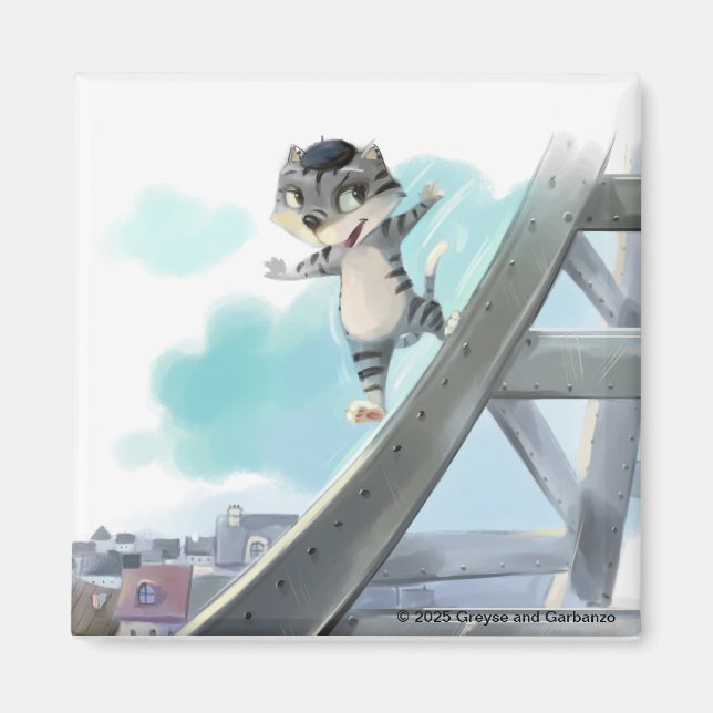 Íman Magneta quadrado Eiffel 2 polegadas (Frente)